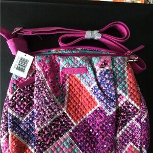 Vera Bradley Pink and Purple Geometric Crossbody Bag